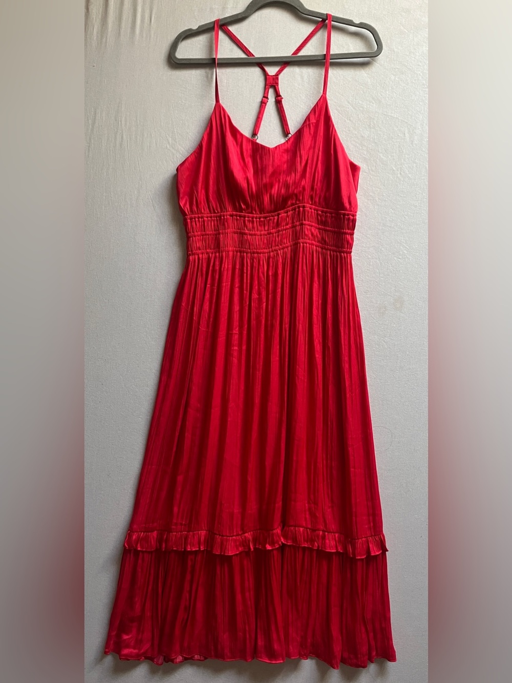 Anthropologie Maeve Aleda Red V-Neck Strappy Maxi Dress Size M